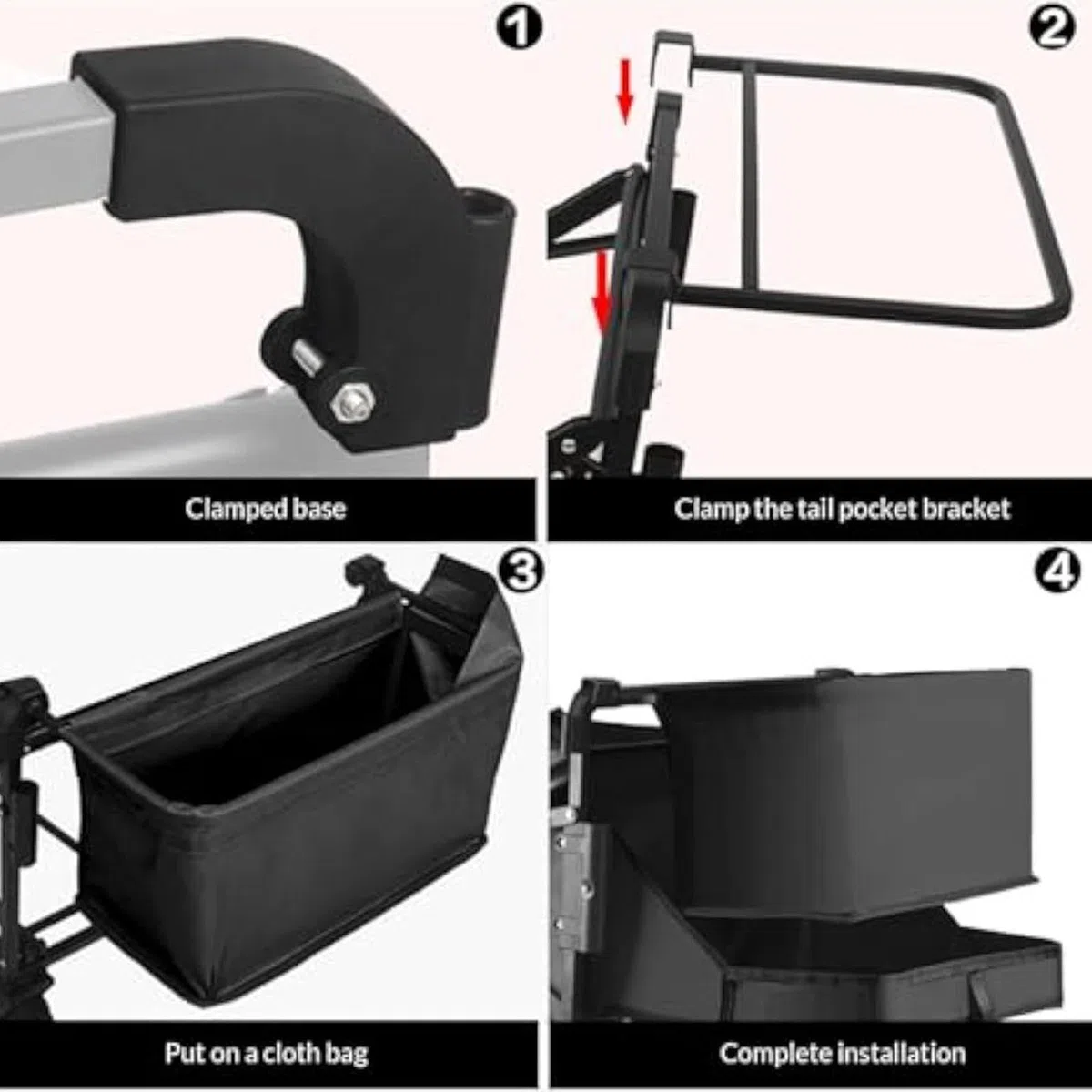 Organisateur De Poche Arrière Pour Chariot Portable Pliable Grande Capacité | Sac organisateur de chargement pour poussette Pour Plage Camping Pique-Nique Barbecue Jardin Et Courses E