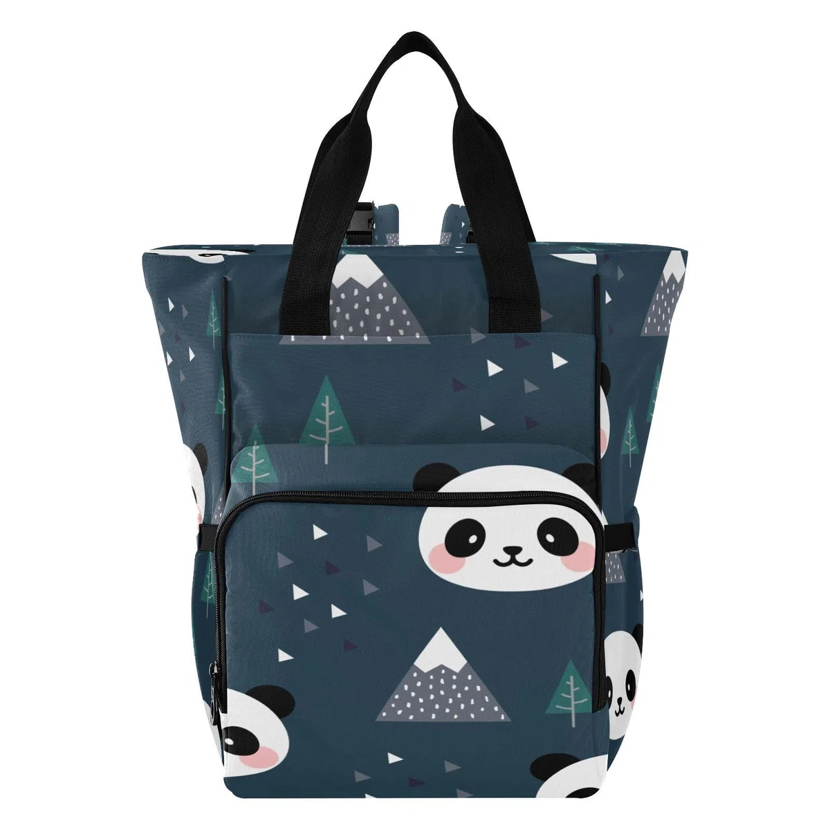 Sac à dos à langer imperméable avec poches isothermes et sangles de poussette - Motif panda dans un arbre de montagne - Pour homme et femme, #9, taille unique